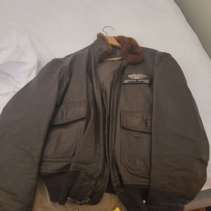 Vintage military leather flight jacket
